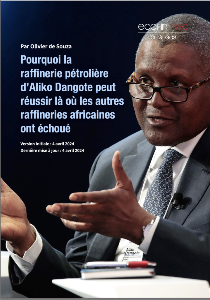 Couverture du rapport sur le lancement de l'industrie de Raffinerie Dangoté.