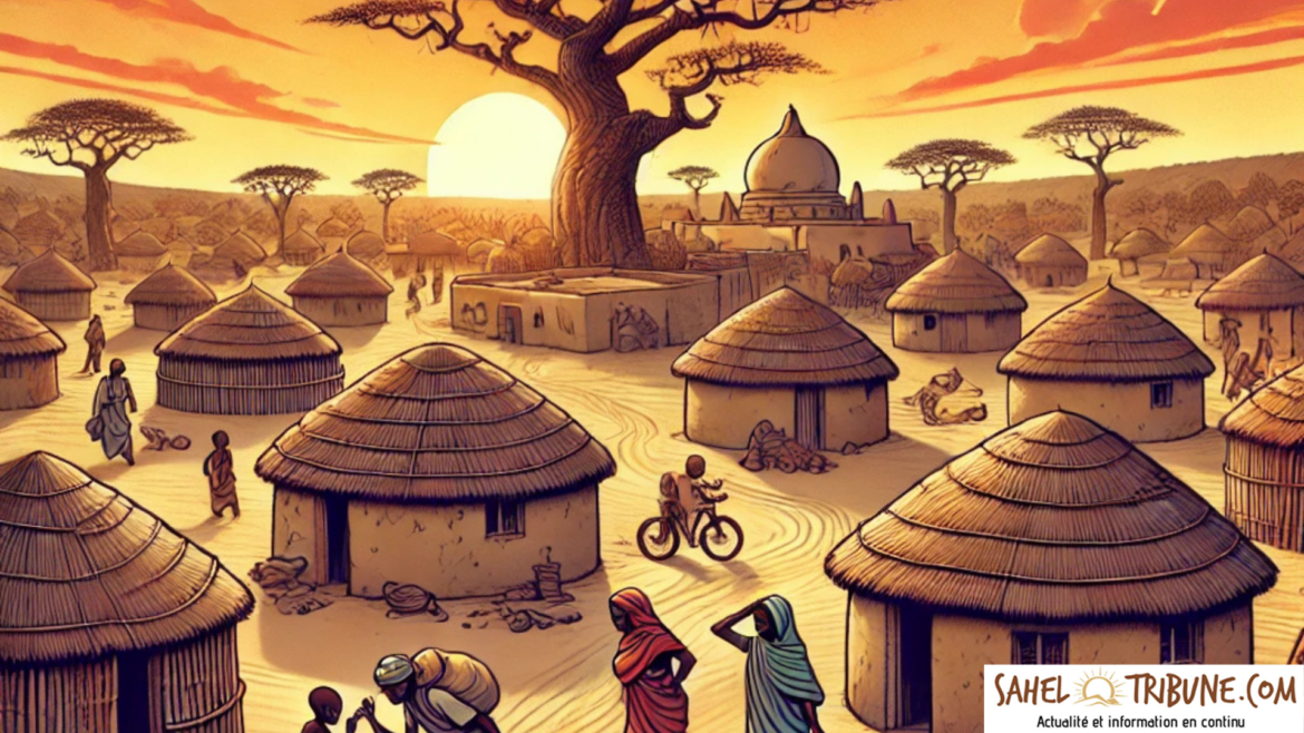 Village sahélien Village sahélien au couché du soleil