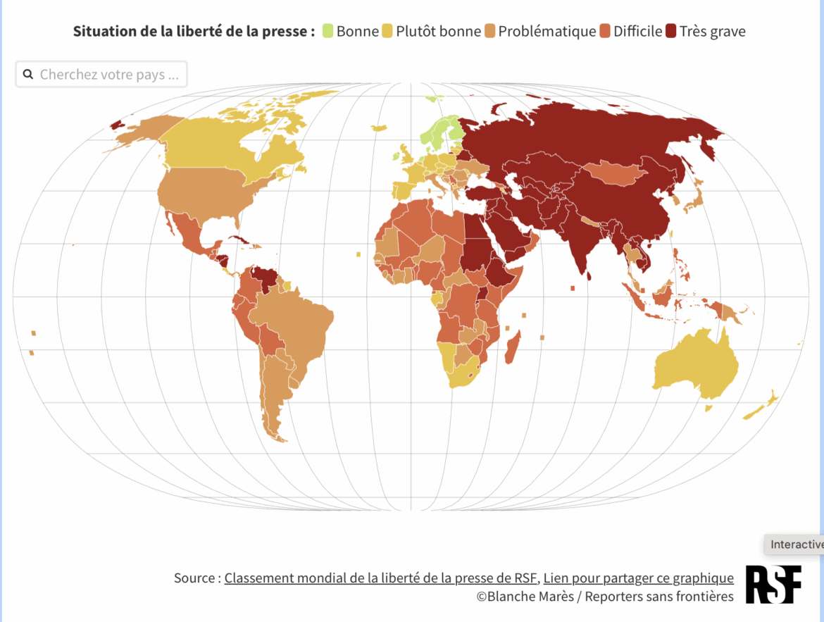 Classement 2025 de RSF Classement 2025 de RSF