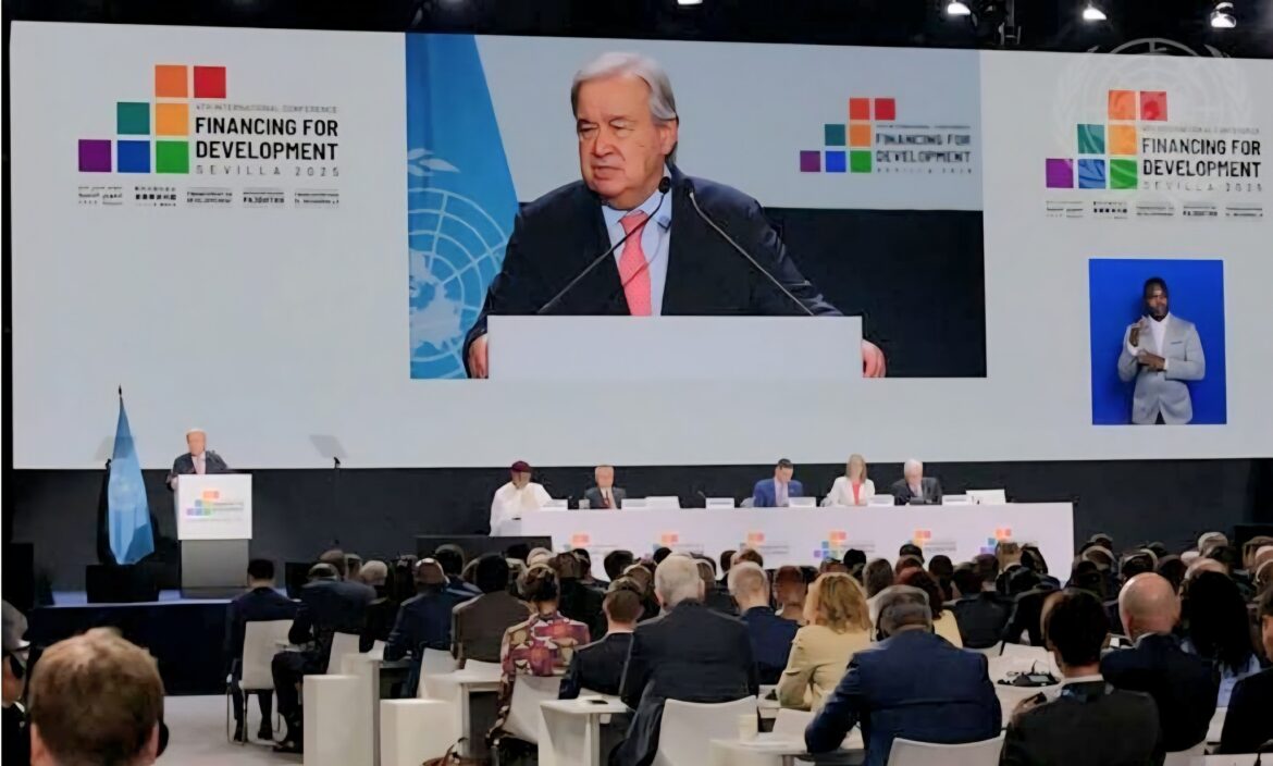 4e Conférence Internationale sur le Financement du Développement (FfD4) Le Secrétaire général de l'ONU, Antonio Guterres, s'exprime lors de la 4e Conférence Internationale sur le Financement du Développement (FfD4) à Séville, en Espagne, juin 2025.