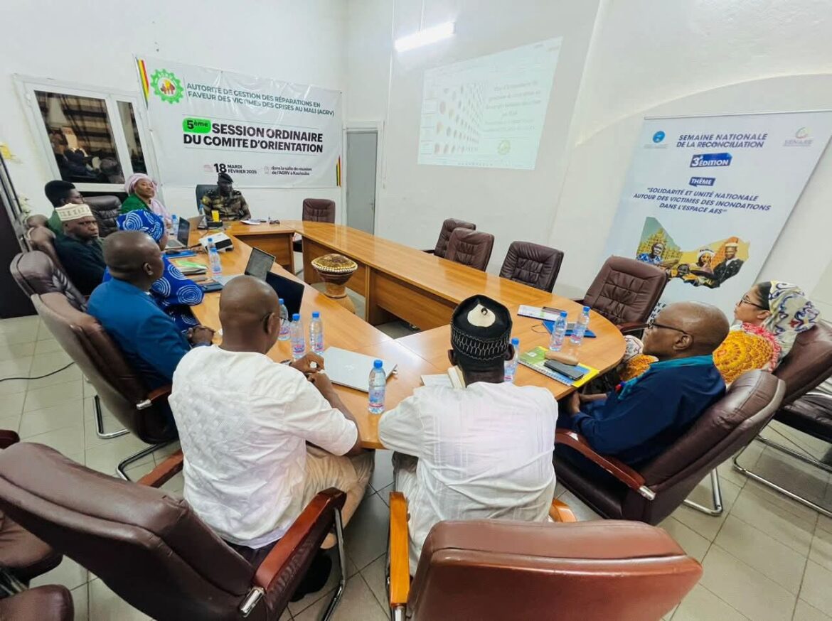 Présentation du rapport d’étape de l’AGRV Présentation du rapport d'étape de l'AGRV sur les victimes des crises au Mali.