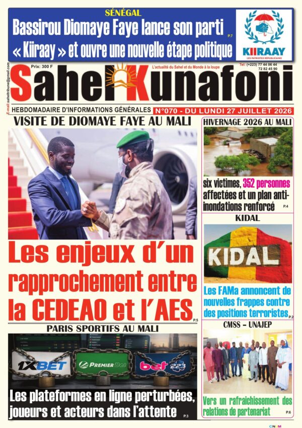 Sahel Kunafoni N°070 — 27 juillet 2026