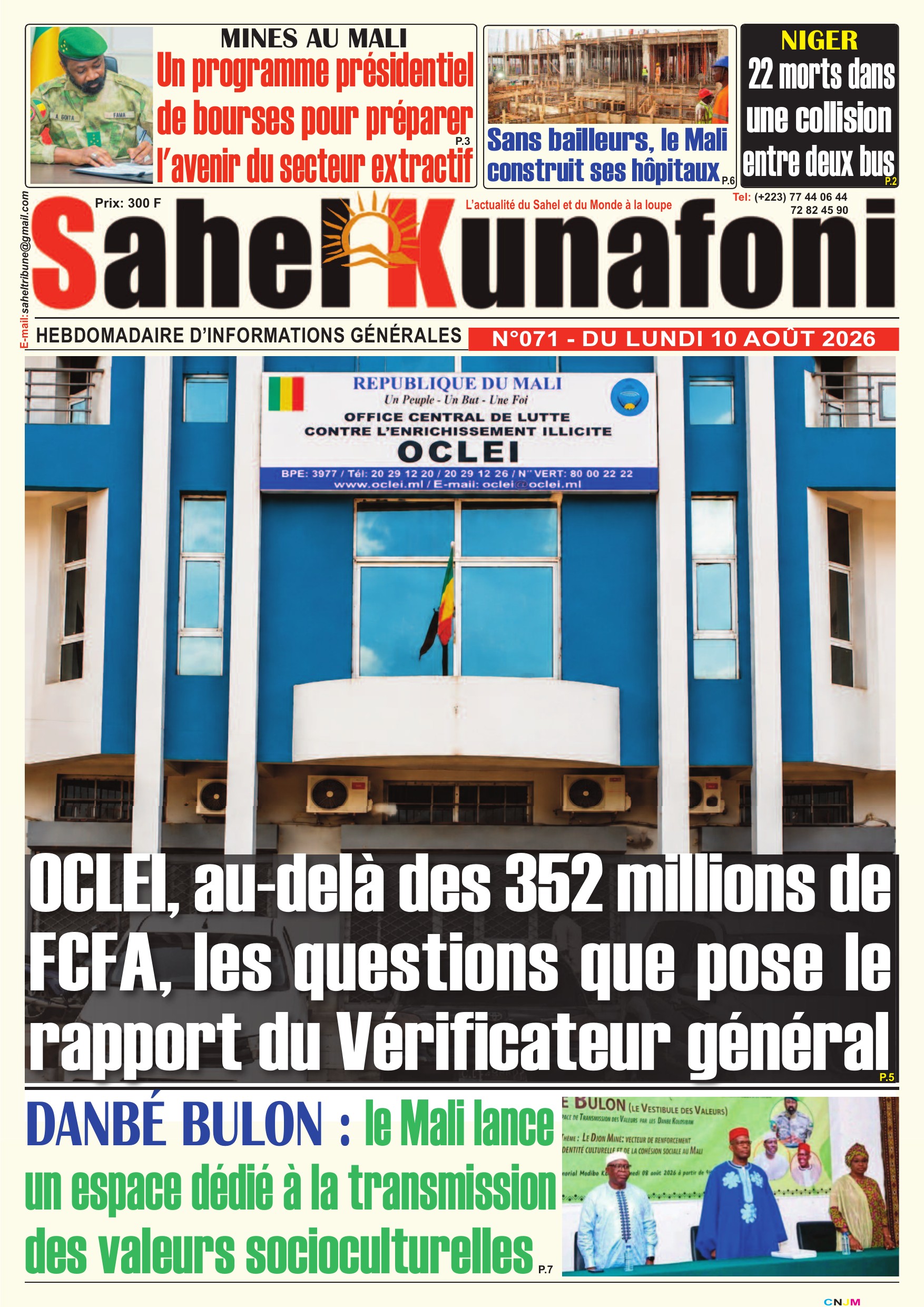 Couverture Sahel Kunafoni - dernier numéro