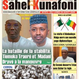 Sahel Kunafoni N°073 — Édition du lundi 24 août 2026