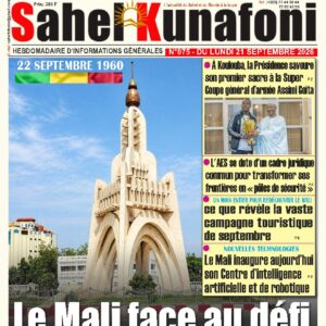 Sahel Kunafoni N°075 – du lundi 21 septembre 2026