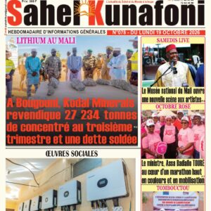 Couverture de Sahel Kunafoni numéro 078 du 19 octobre 2026